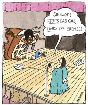 rechts das Gas, links die Bremse!